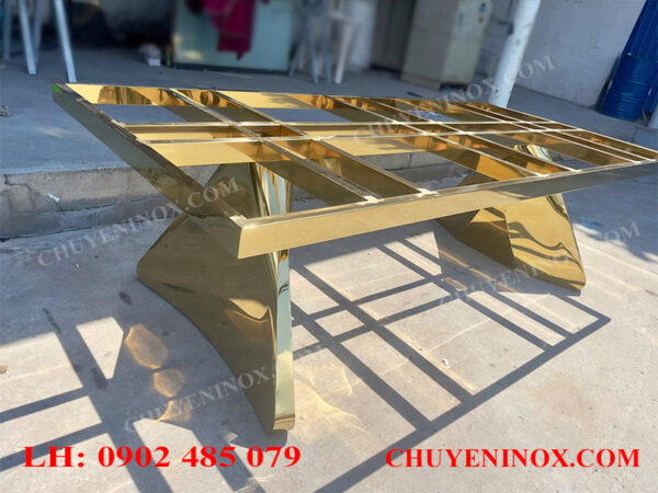 Chân Bàn Inox Mạ Vàng
