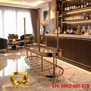 Giá Treo Ly Quầy Bar Inox Kệ Giá Treo Ly Rượu Vang Quầy Bar